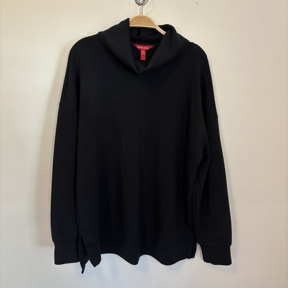 Spanxβ AirEssentials Turtleneck Tunic Sweater Black XL Relaxed Lightweight